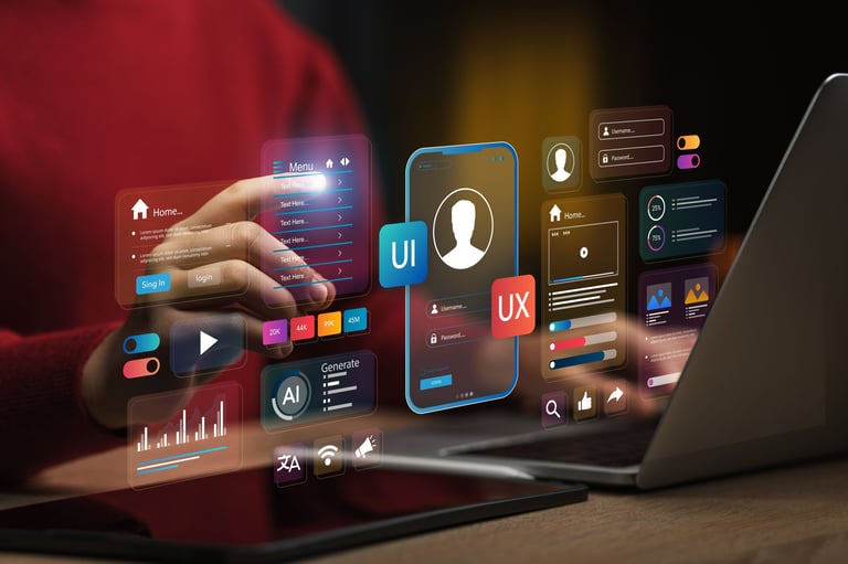 Professional web design workspace